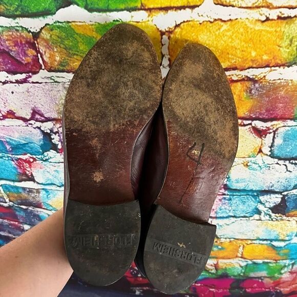 Florsheim Burgundy Leather Kiltie Tassel Wingtip Slip On Loafer Size 9 Medium - Picture 7 of 9